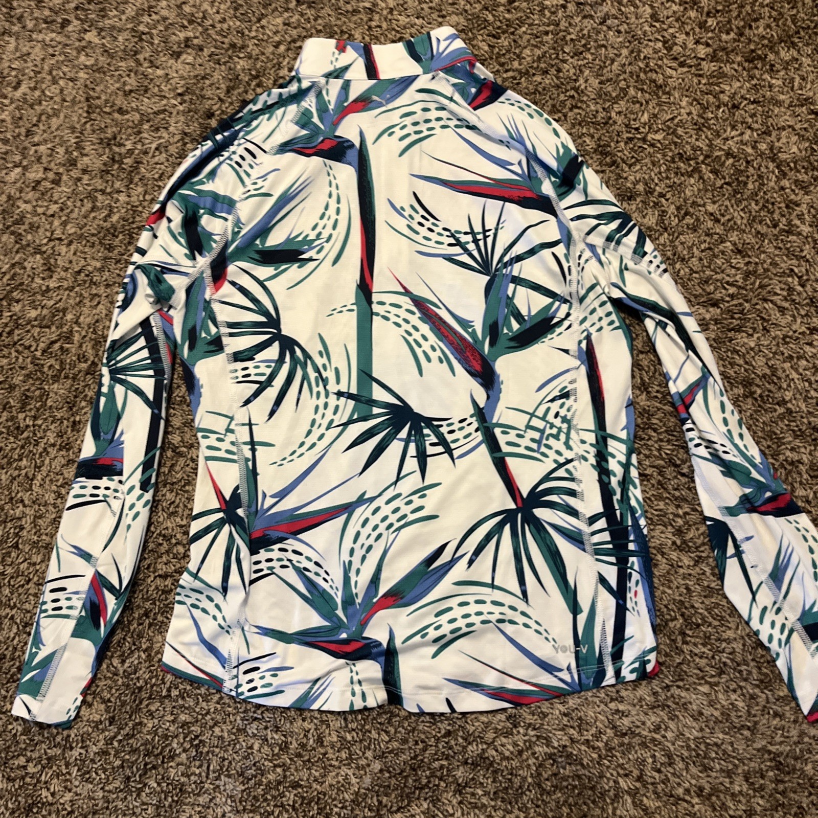 NWT Puma Women’s Small YouV Paradise Golf Pullover 1/4 Zip Long Sleeve UPF50
