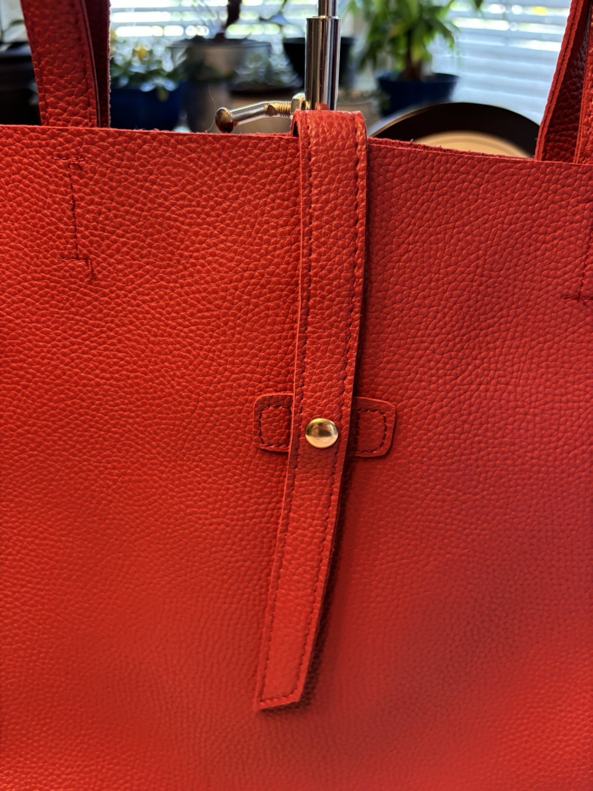 Red Faux Leather Mob Wife Tote