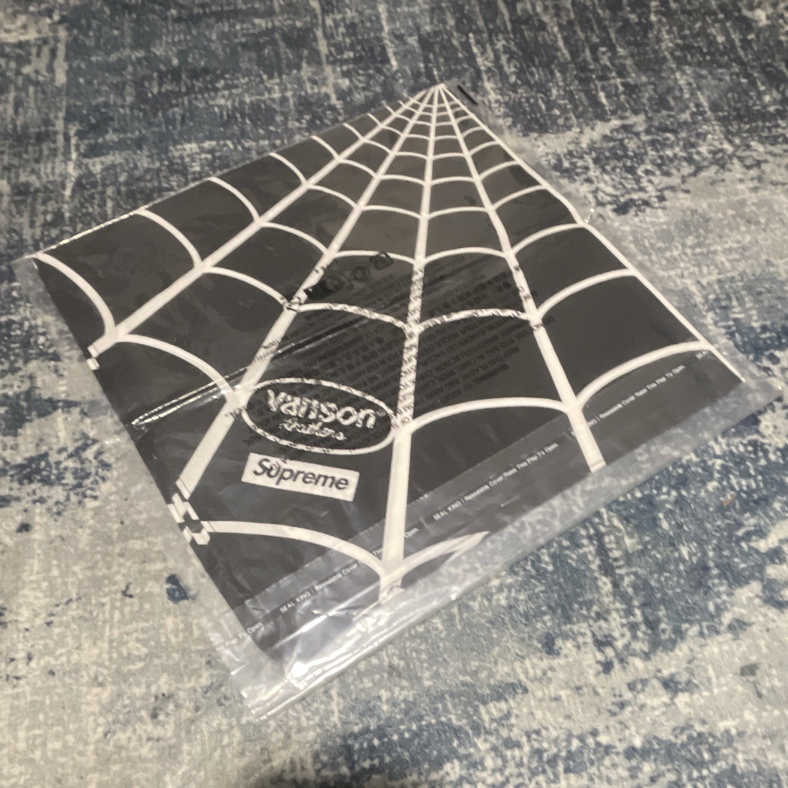 Supreme x Vanson Leathers Spiderweb Bandana Scarf, Black