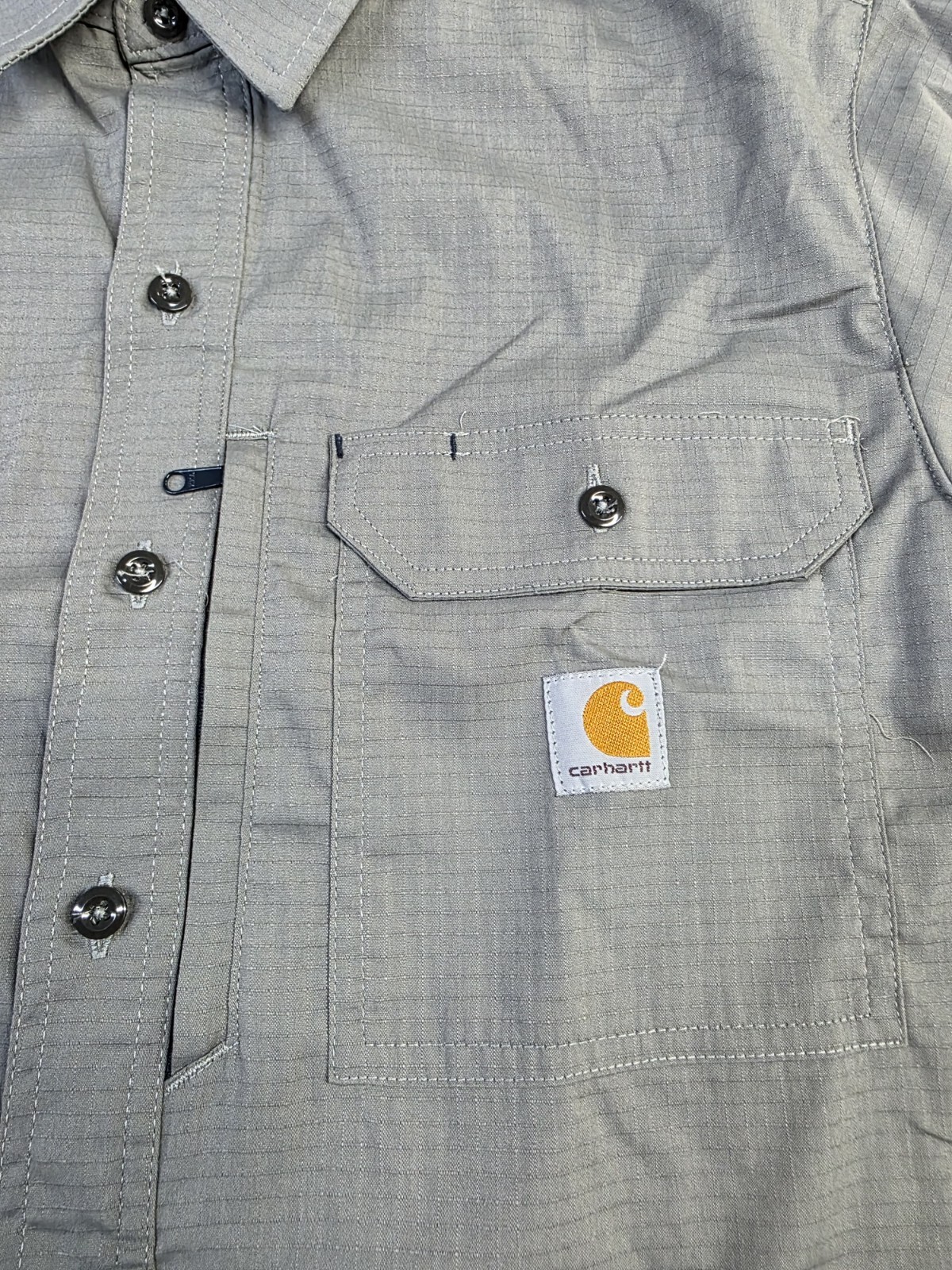 Carhartt Mens Long-Sleeve Button-Down Work Shirt, Gray