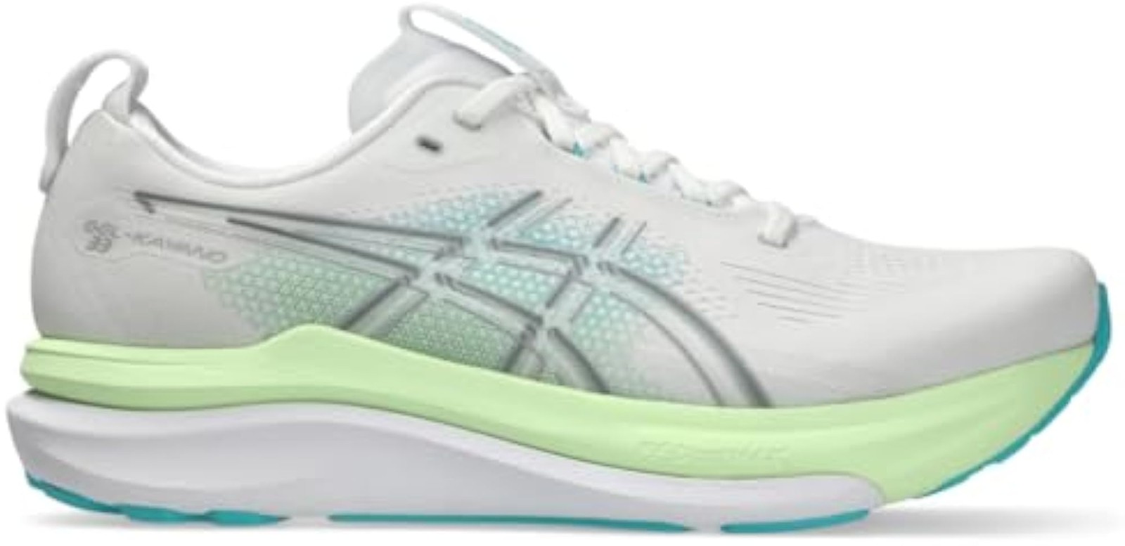 ASICS, Men’s, Gel-Kayano 33, White/Energy Aqua, 14, Wide – White/Energy Aqua – 1
