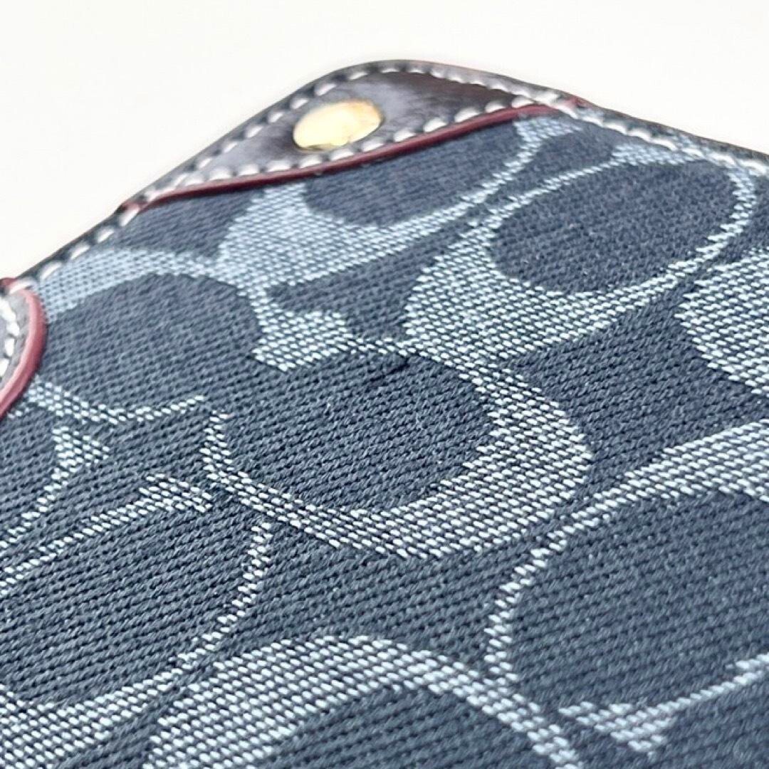 COACH Long Zip Around Wallet Signature Denim F53769 outlet New with Box