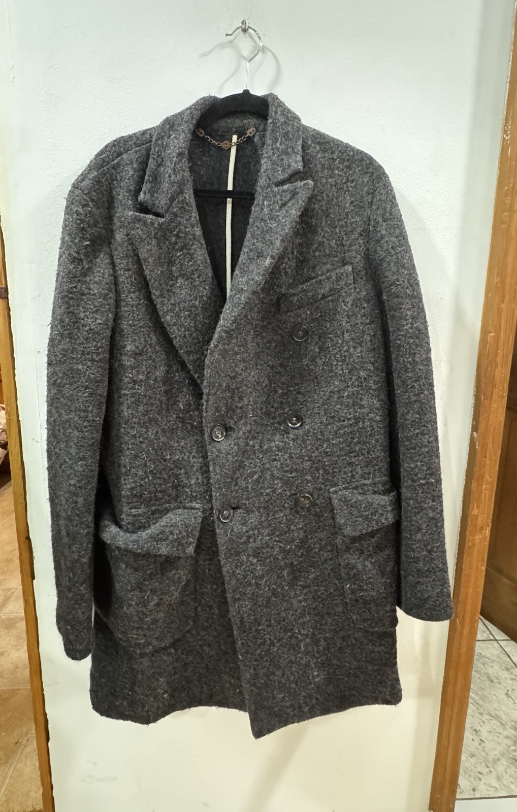 Atelier Scotch Double Breasted Wool Blend Overcoat Peacoat Mens EU 50 US 40