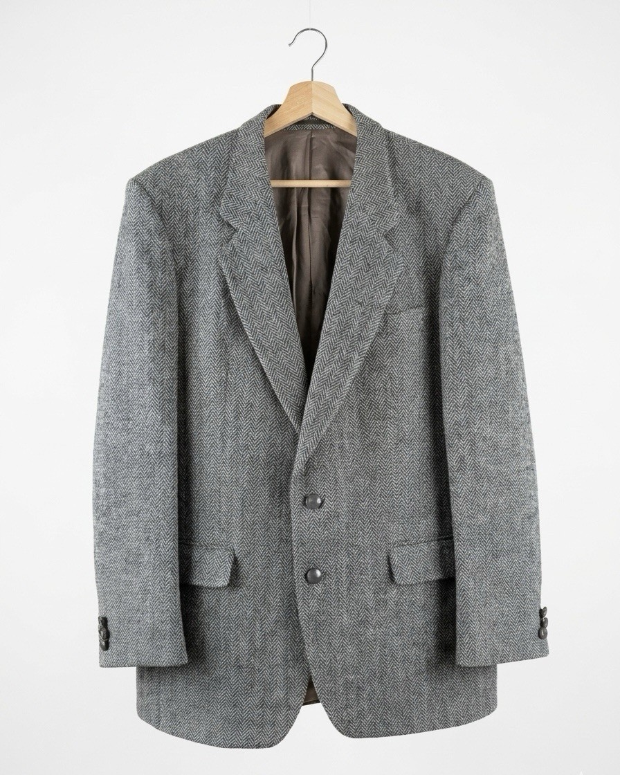 Vintage Alexandre of England Wool Tweed Herringbone Suit Coat 2-Button Notch