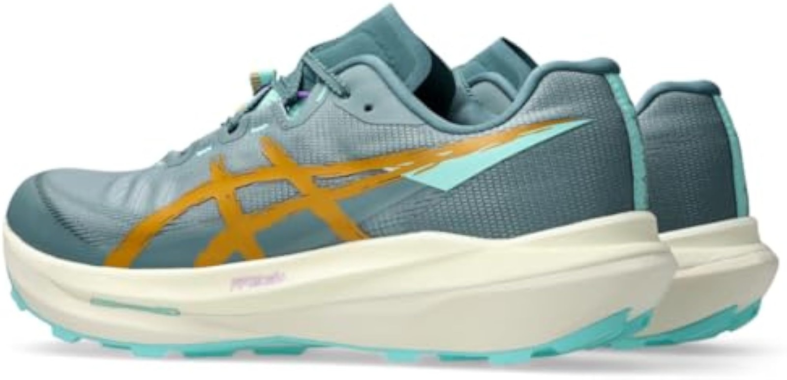 ASICS Unisex FUJISPEED 4 Running Shoes, 8M / 9.5W, Foggy Teal/Sandstorm – Foggy