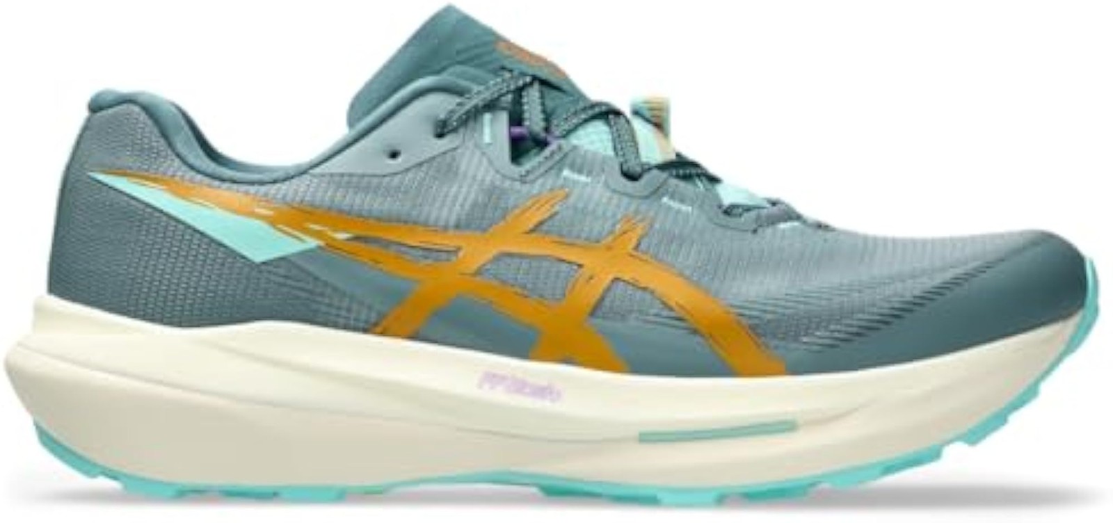 ASICS Unisex FUJISPEED 4 Running Shoes, 8M / 9.5W, Foggy Teal/Sandstorm – Foggy