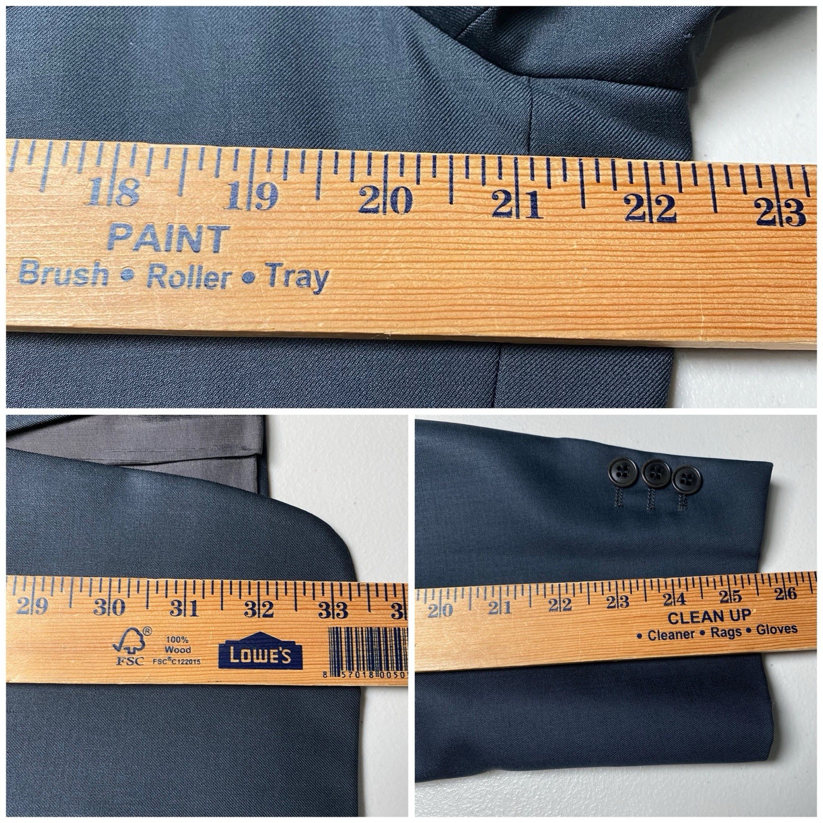 90s Pal Zileri Loro Piana Suit 2 Piece 42L (36×33 Cuffed) 2B0V Triple Pleated