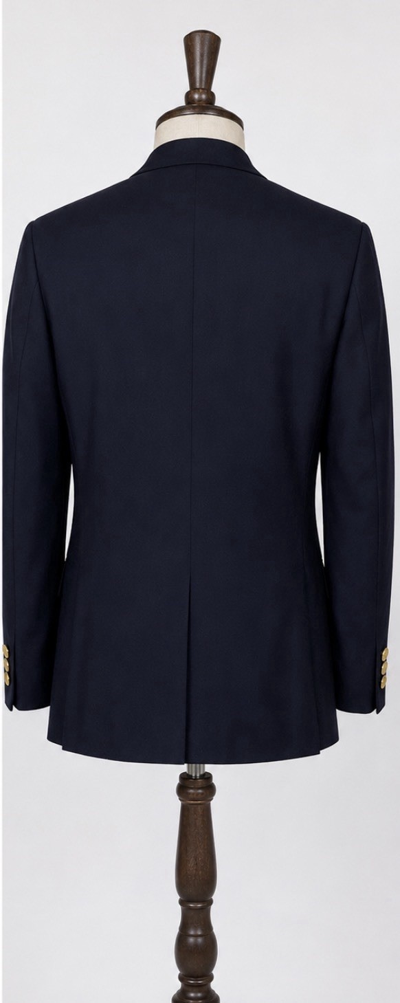 Lauren Ralph Lauren Mens Navy Blazer Gold Buttons Wool Sport Coat 46R