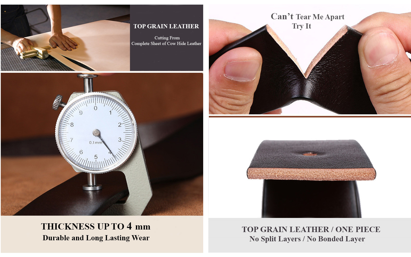 Gelante FULL GRAIN Genuine Leather Belt Strap without Buckle UNISEX BELT