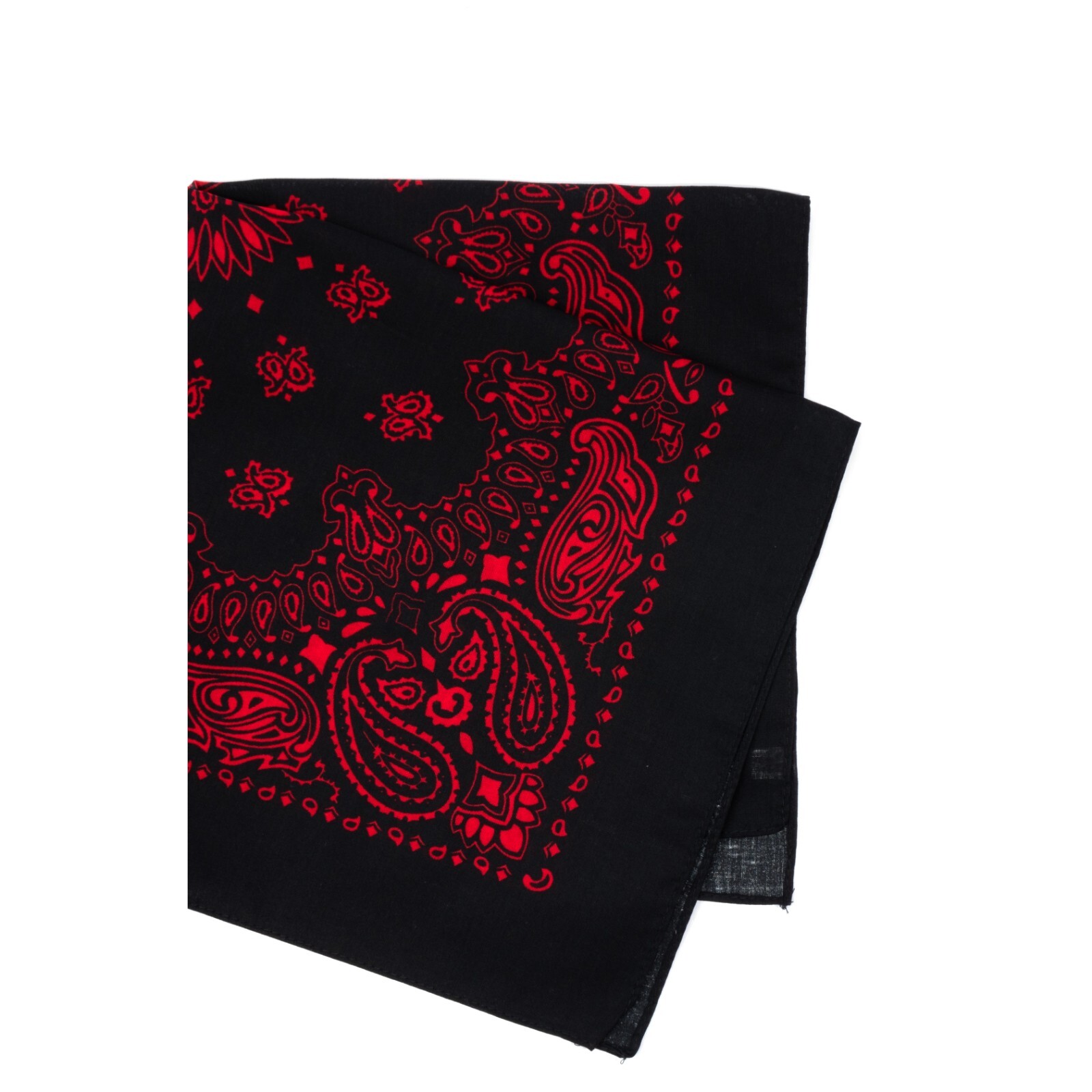 Rothco Jumbo Trainmen Paisley Bandana Cotton Black Red Headwrap FaceCover 27X27