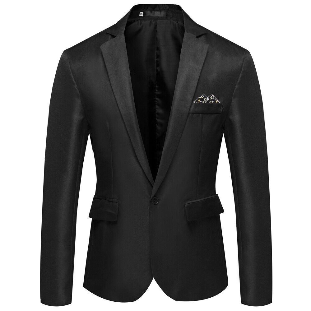 Men’s Tuxedo Jacket Notched Lapel One Button Suit Blazer for Dinner Wedding Prom