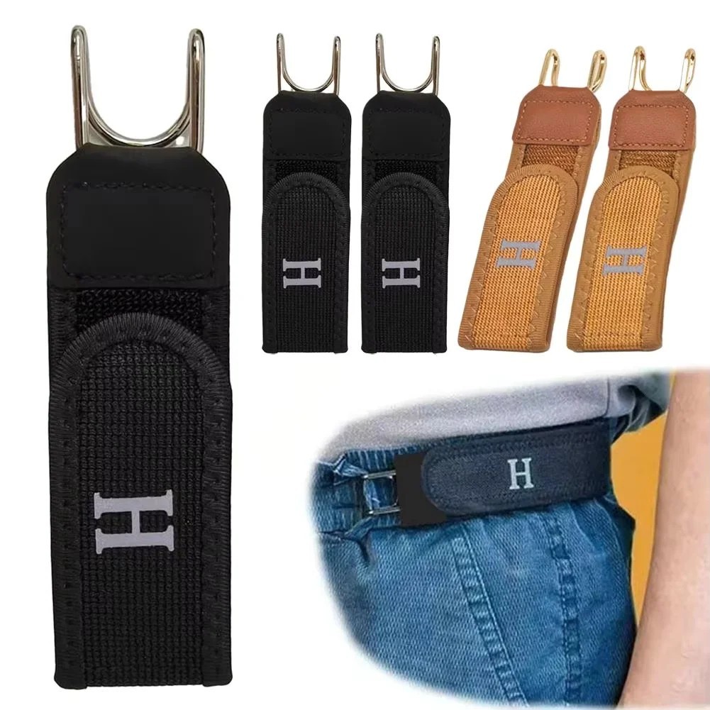 2 Pack Buckleless Elastic Belt Adjustable Waist Belt for Men Women
