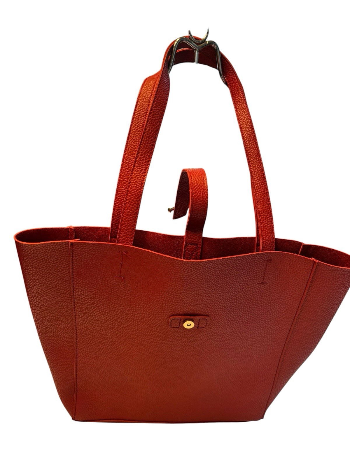 Red Faux Leather Mob Wife Tote