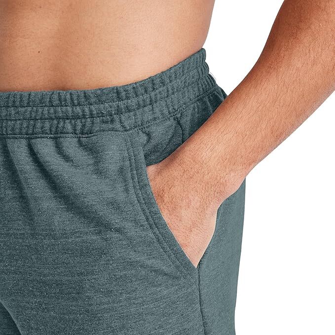Hanes Mens Sweat Shorts Tri-Blend French Terry Pockets Elastic Waist 9 in Inseam