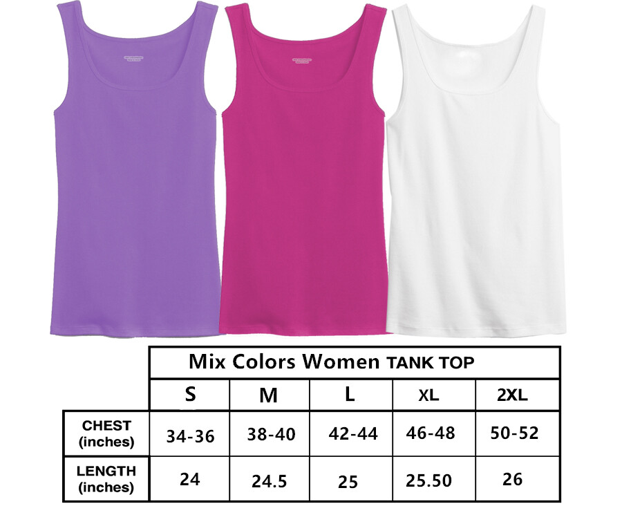 3-12Pack Mixed Colors Women 100% Cotton Basic Ribbed Tank Top Sleeveless Shirts
