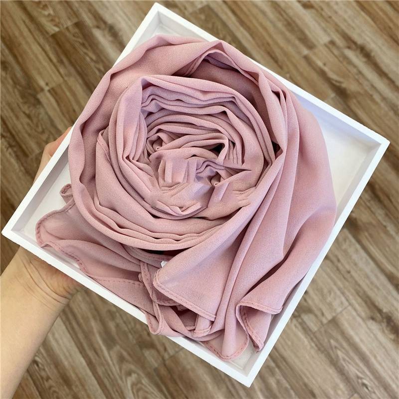 Chiffon Scarf Soft Elegant Sarong High Quality Shawl Wrap Plain Maxi