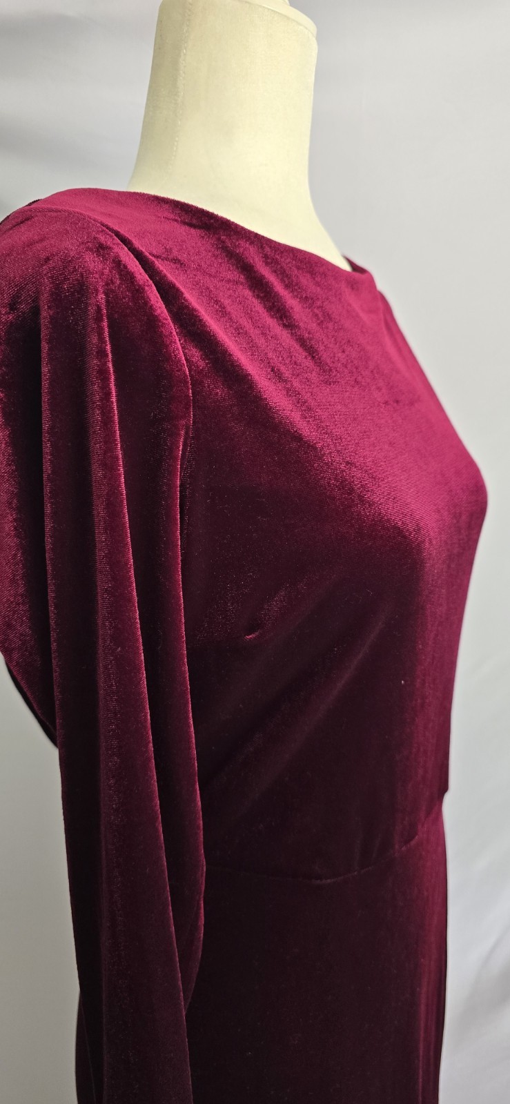 Whimsigoth Velvet Gown Size 10 Burgundy Draped Back Old Money Dark Feminine Core
