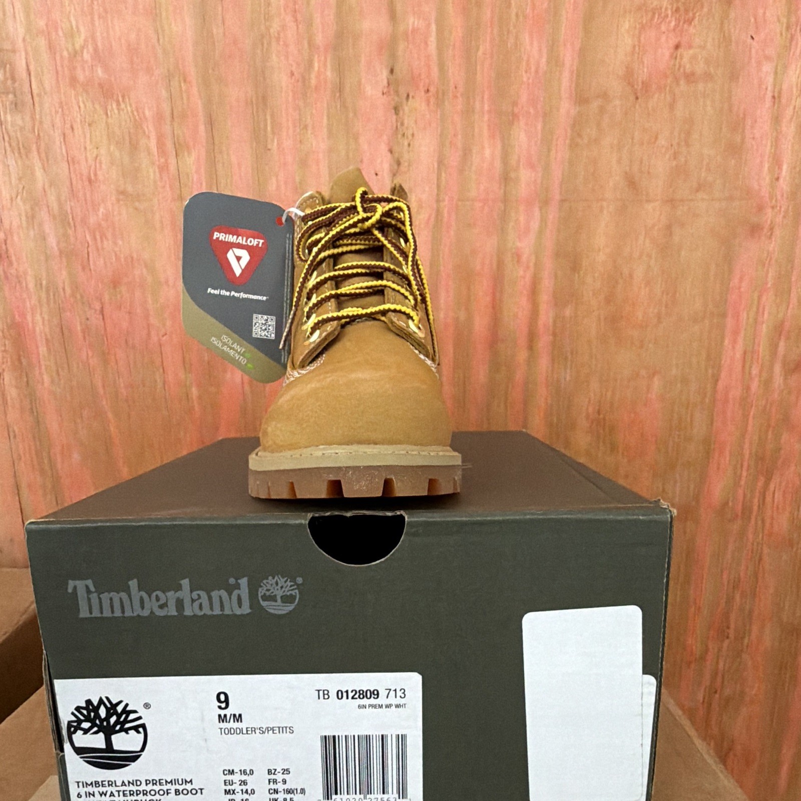 Timberland Men’s 6in Waterproof Work Boot Wheat Nubuck Lace-Up US 9