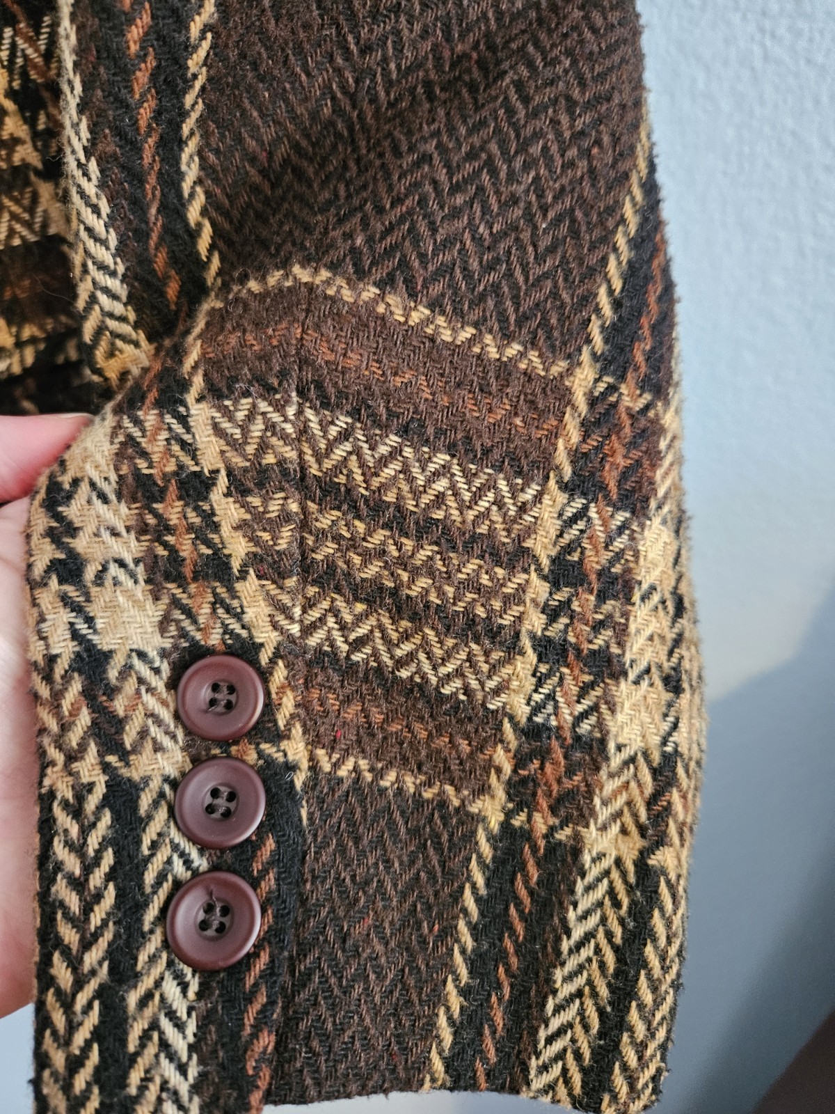 Vintage Worthington Brown And Tan Plaid Blazer