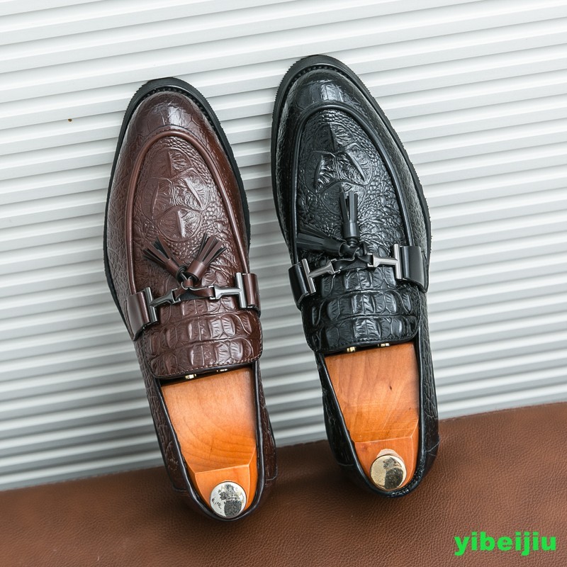 Men Business Alligator Crocodile Pattern Leather Shoes Tassel Oxford Fashion Man