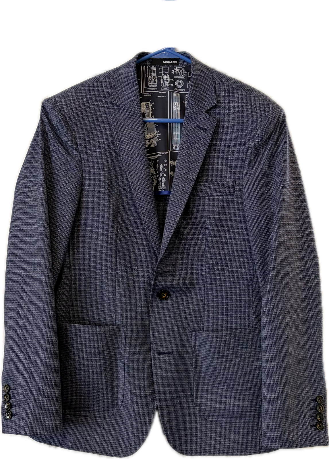 Murano (Dillard’s) Men’s Slim fit Blue/Gray 36 suit with Pants 30×30 (2 piece)