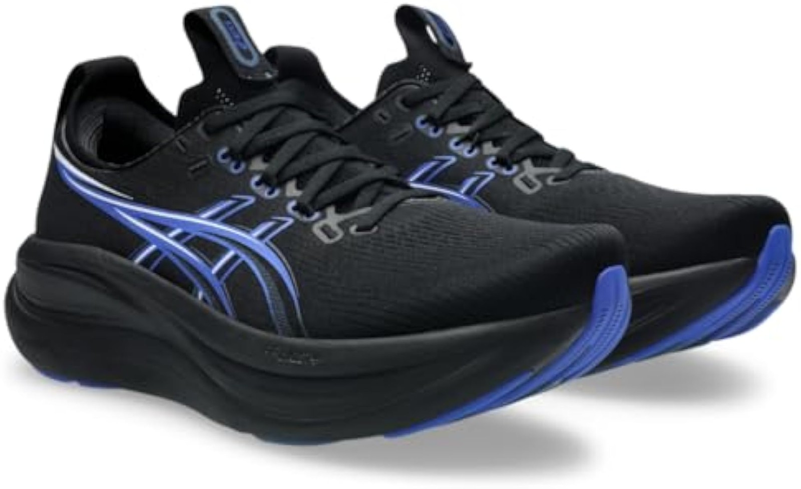 ASICS Men’s Gel-Nimbus 28 Running Shoes, 10.5, Black/NEON Blue – Black/Neon Blue