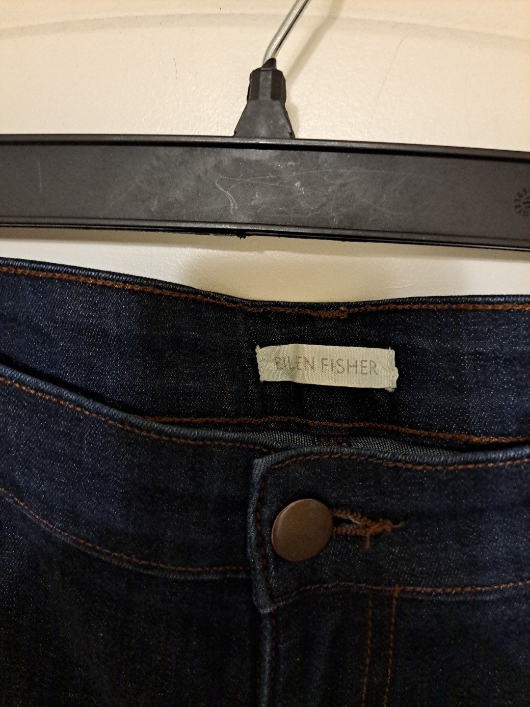 Eileen Fisher Blue Jeans Sz 12 EUC 5 Pkt Straight Leg Returns Accepted 36×27.5