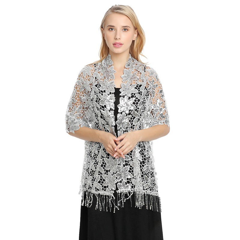 Sequin Tassel Shawl Water Soluble High-End Evening Gown Shawl Cheongsam Women
