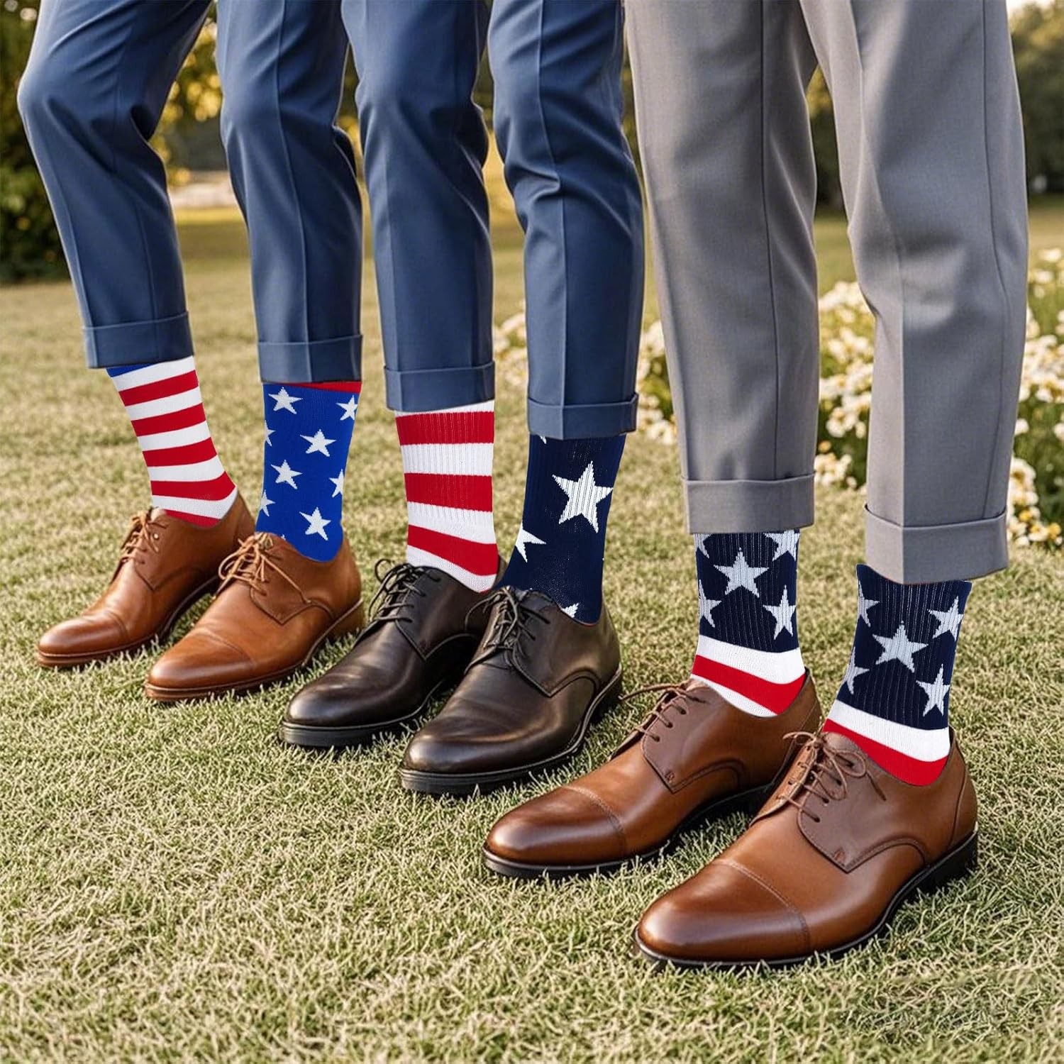 3 Pairs American Flag Socks Men Women USA Patriotic Stars Stripes Gift Set