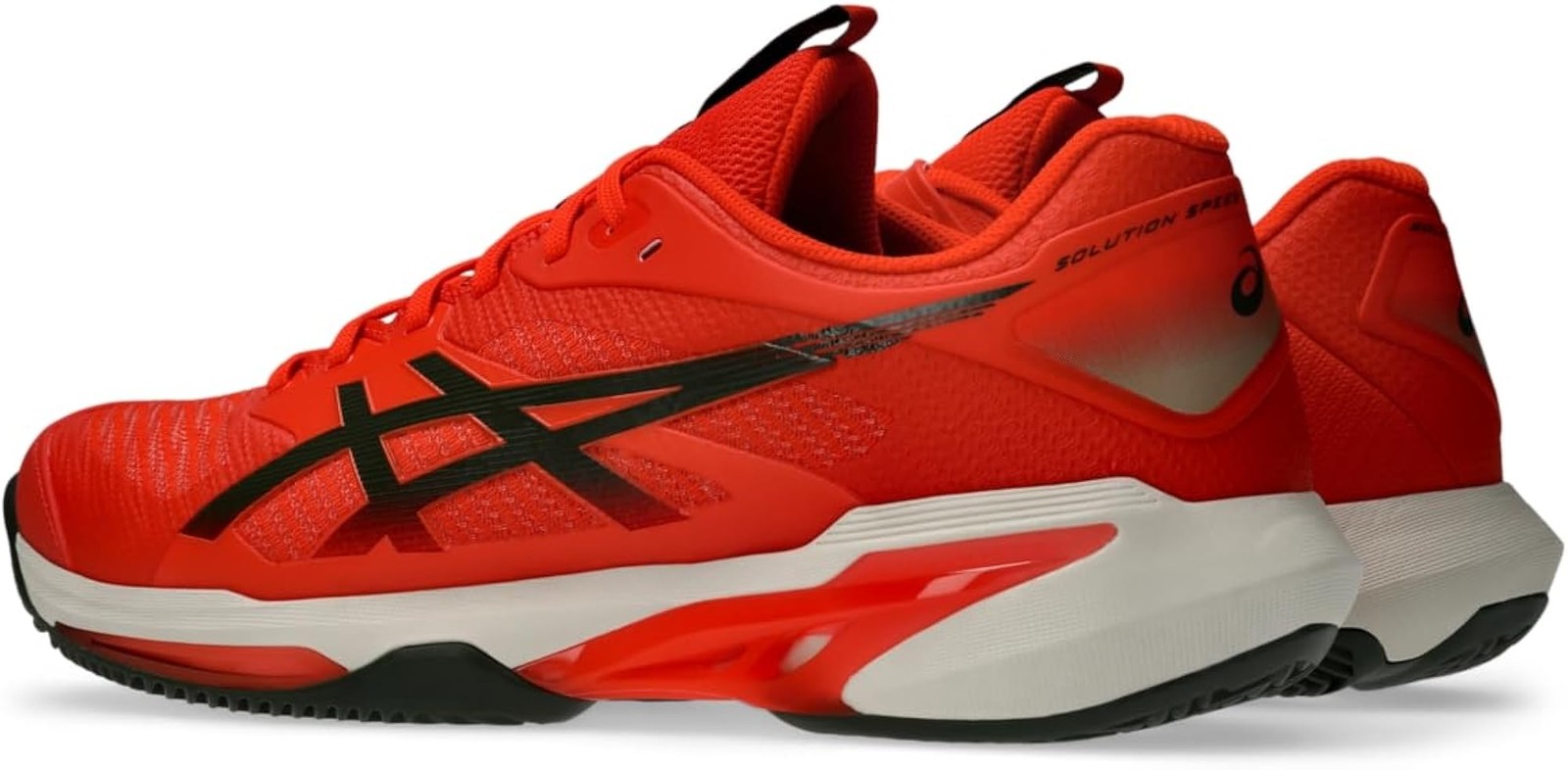 ASICS Men’s Solution Speed FF 4 Clay Tennis Shoes, 6.5, Cherry Tomato/Vintage Kh