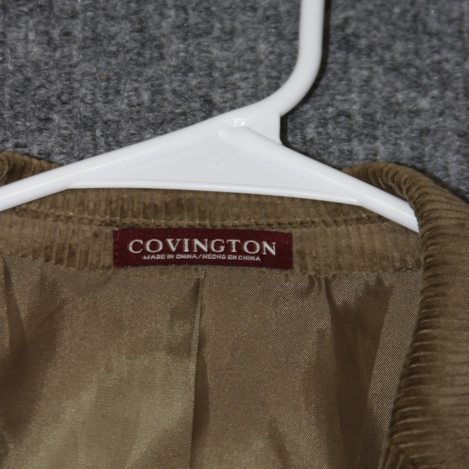 Covington Corduroy Blazer Mens 46R Brown Two Button Sport Coat Jacket