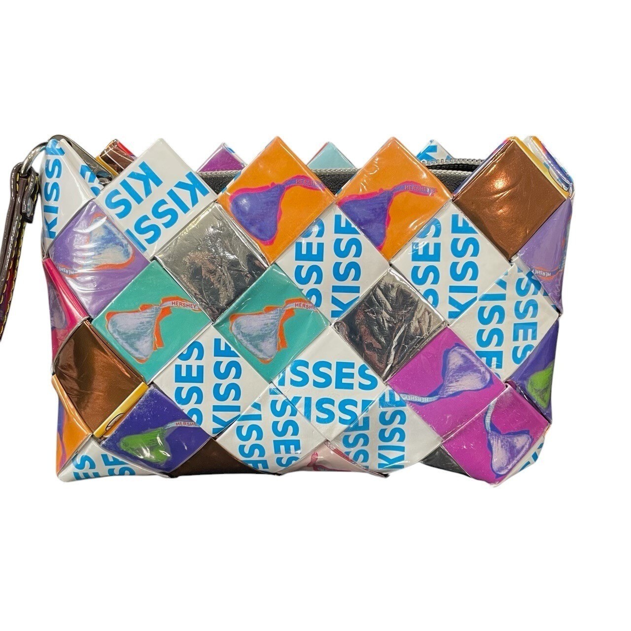 Hersheys Kisses Wrapper Wristlet Eco Friendly Pop Art Clutch Festival Artisan