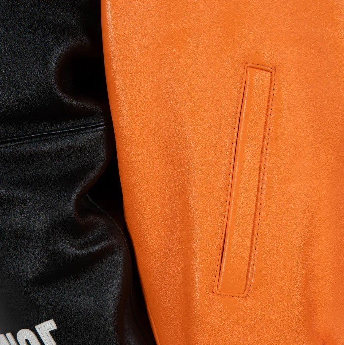 P-P New York Knicks Limited Edition Orange Leather Jacket