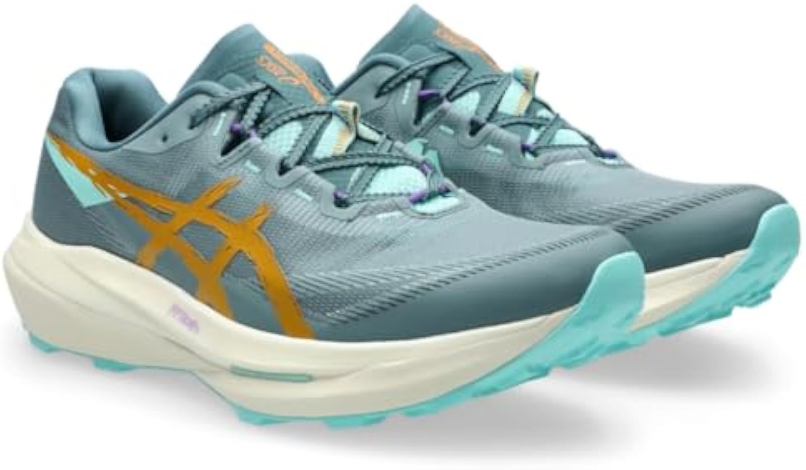 ASICS Unisex FUJISPEED 4 Running Shoes, 8M / 9.5W, Foggy Teal/Sandstorm – Foggy