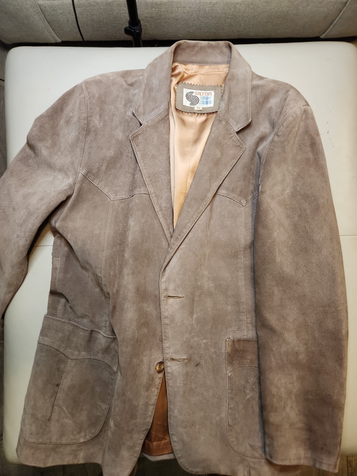 Silton vintage leather jacket mens size 34
