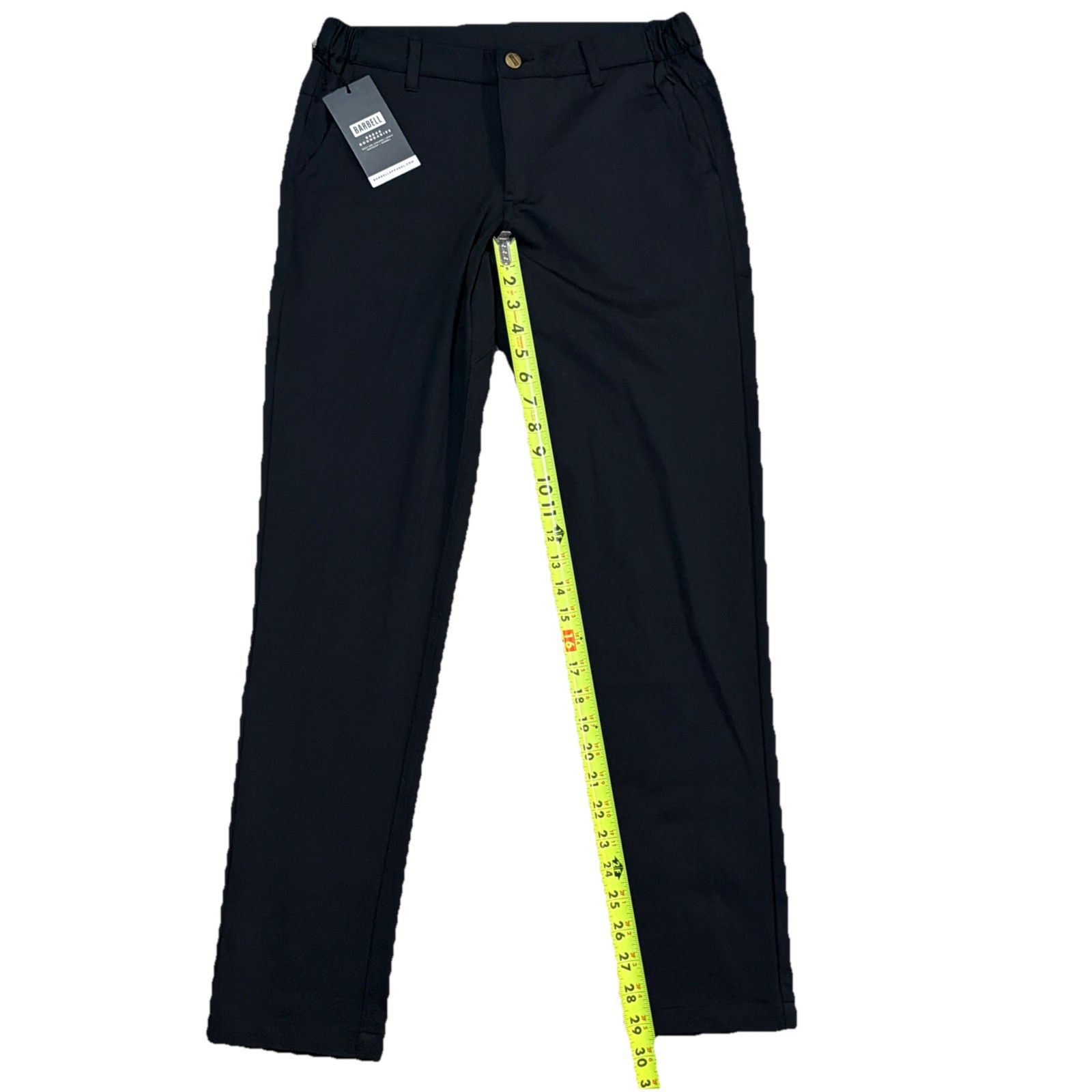 Barbell Anything Chino Mens Sz 28 (30×29) Black Polyester Slim Fit Performance