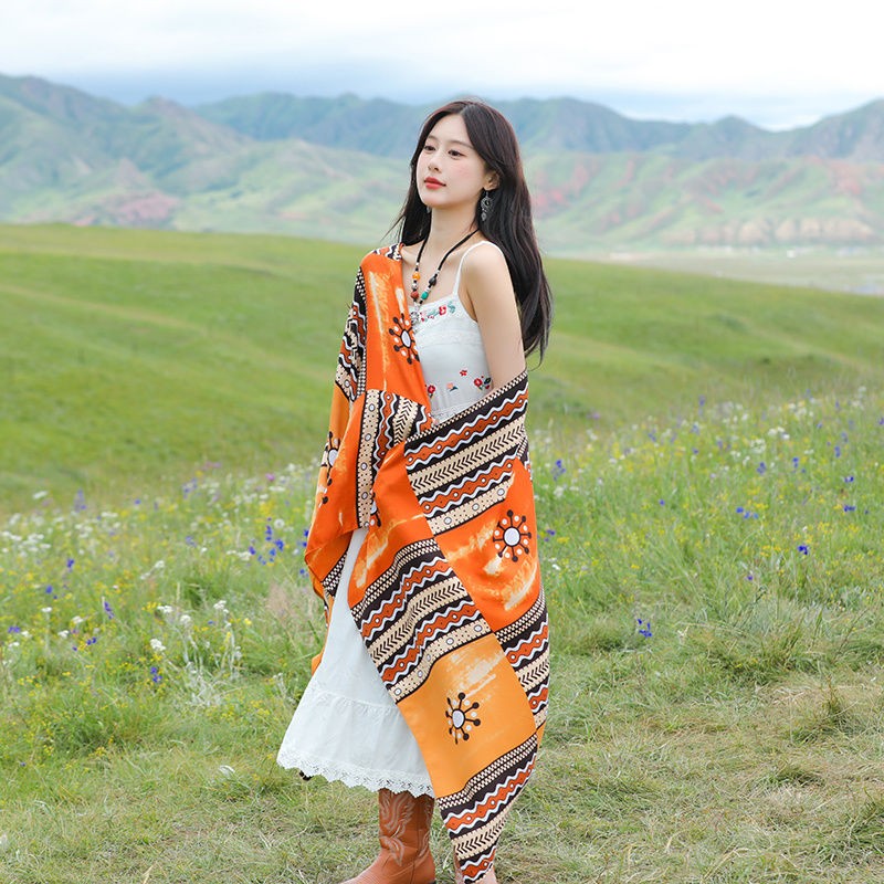 Boho Beach Scarf Shawl Wrap Lightweight Cover for Travel Sun Photo Outfit