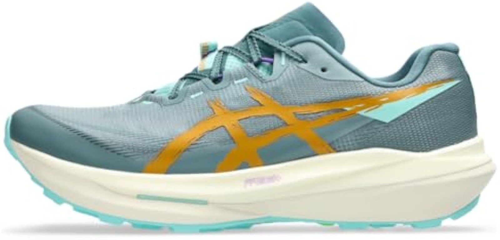 ASICS Unisex FUJISPEED 4 Running Shoes, 8M / 9.5W, Foggy Teal/Sandstorm – Foggy