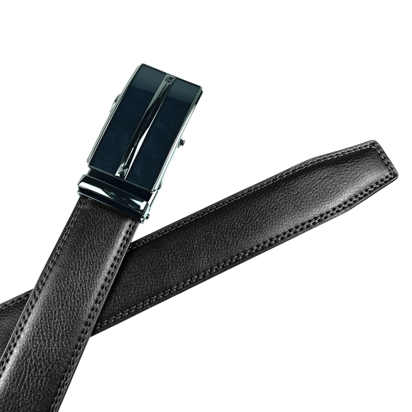 Genuine Real Leather Mens Ratchet Belt Belts For Men Adjustable Automatic Buckle