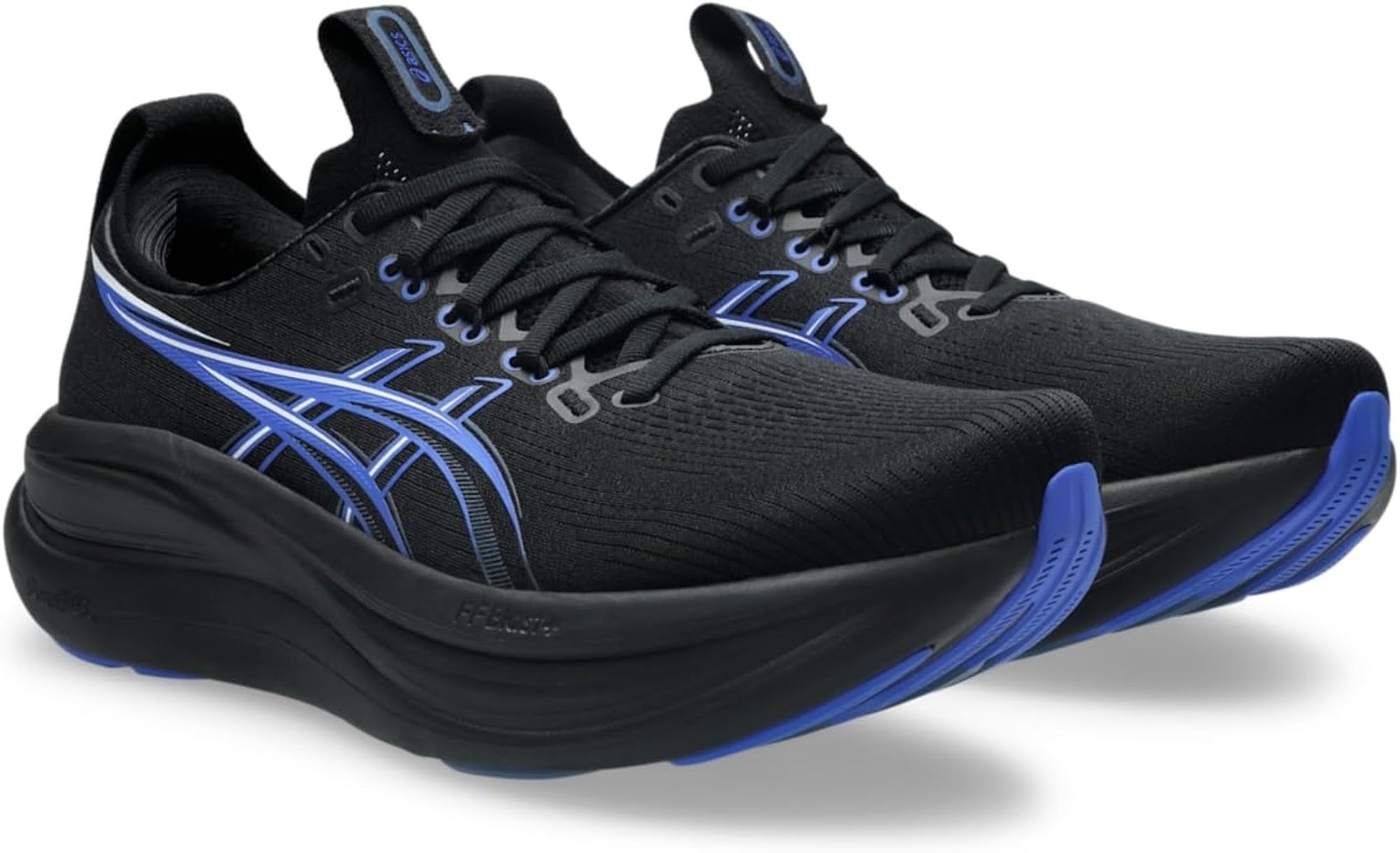 ASICS Men’s Gel-Nimbus 28 Running Shoes, 10.5, Black/NEON Blue – Black/Neon Blue