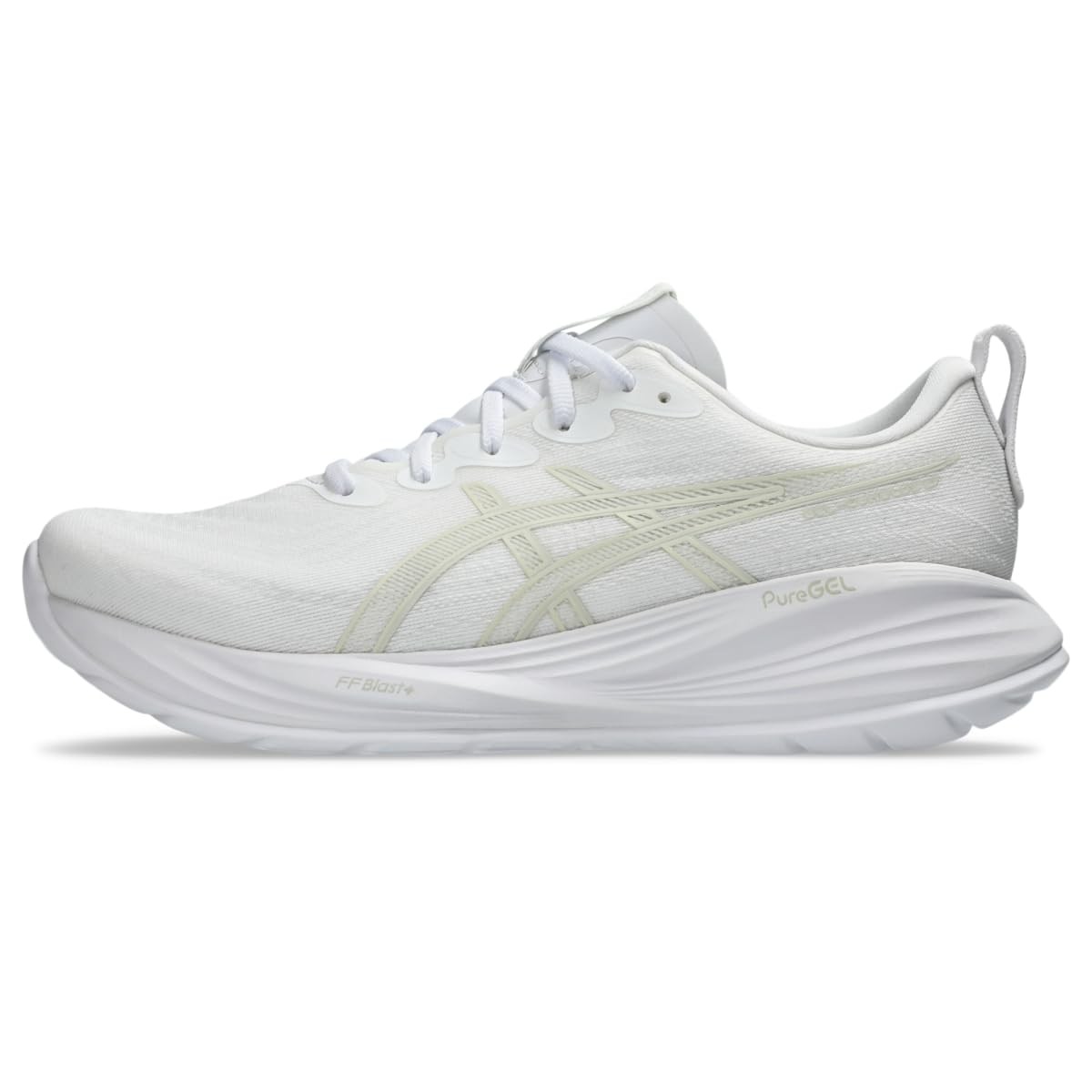 NWT ASICS Men’s Gel-Cumulus 27 Running Shoes, White/Lake Grey, Size 12