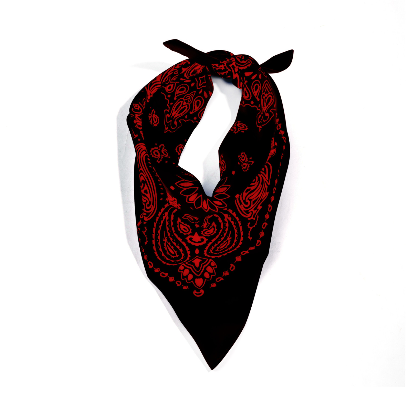Rothco Jumbo Trainmen Paisley Bandana Cotton Black Red Headwrap FaceCover 27X27