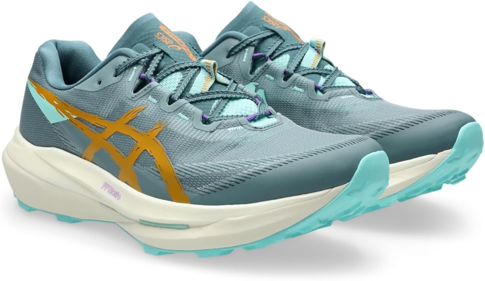 ASICS Unisex FUJISPEED 4 Running Shoes, 8M / 9.5W, Foggy Teal/Sandstorm – Foggy