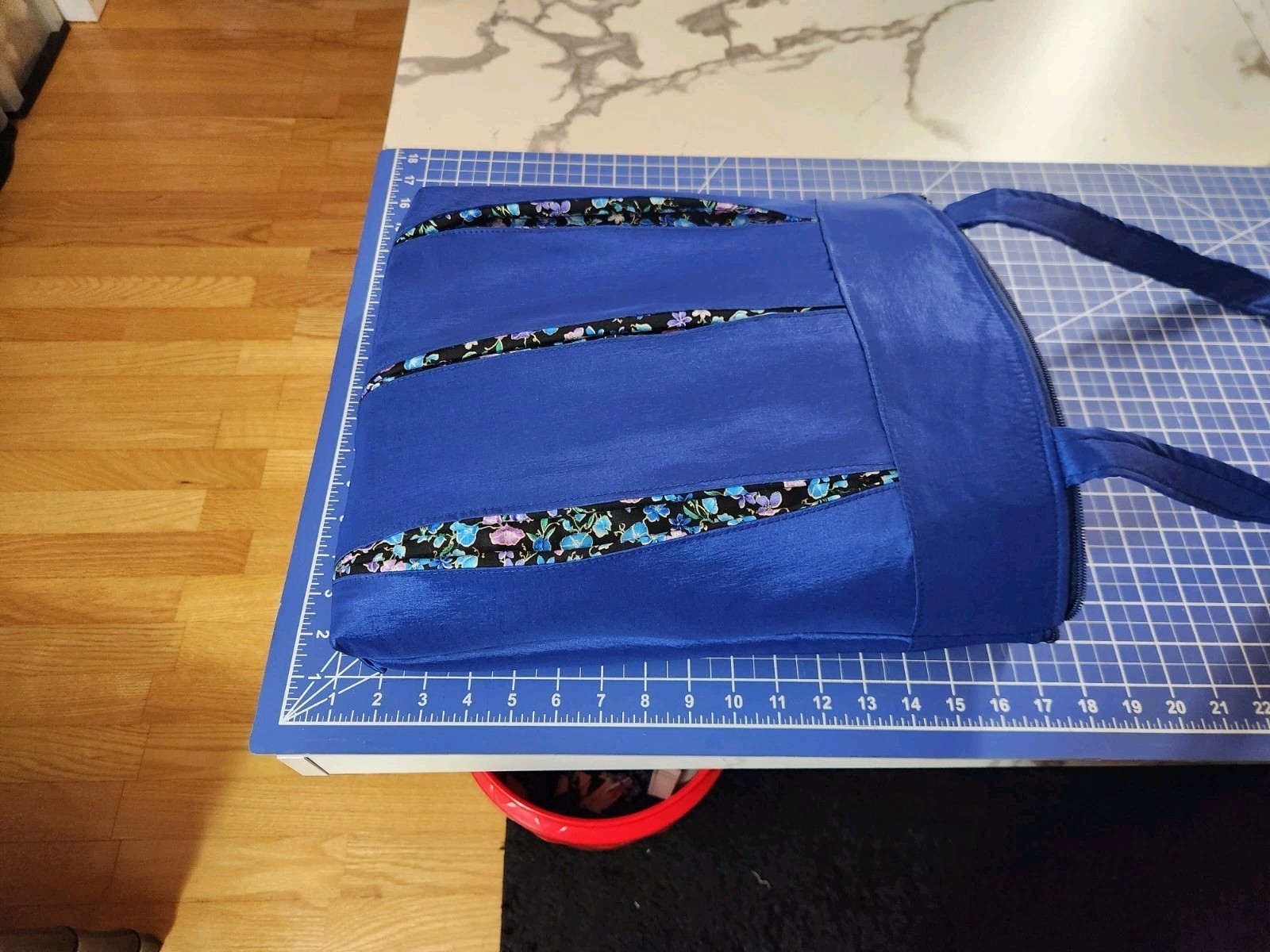 Royal Blue Satin Tote Bag