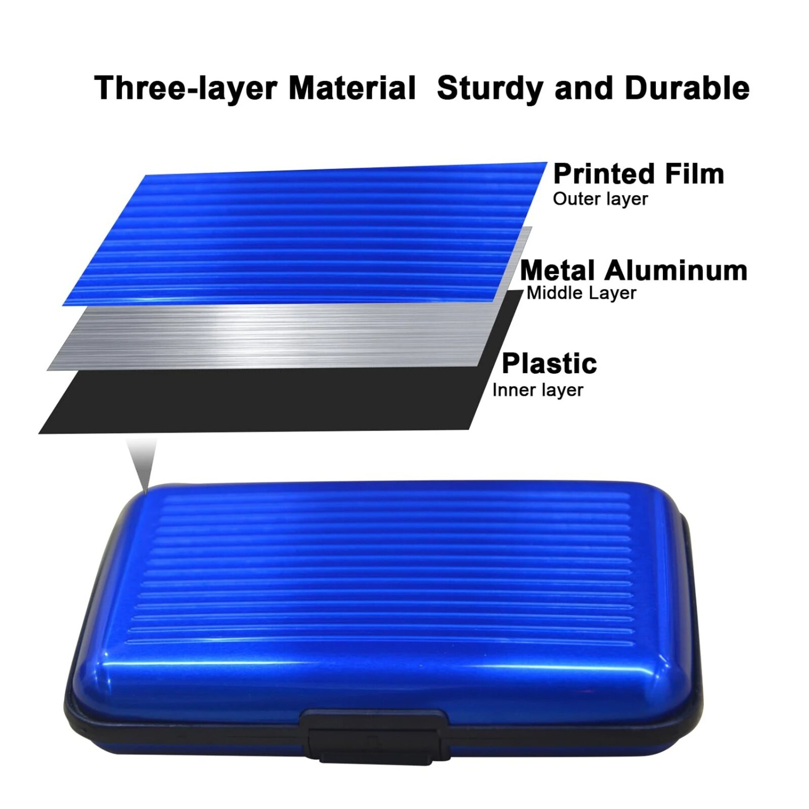 Aluminum Metal Wallet Business ID Credit Card Case Holder Anti RFID Scanning USA