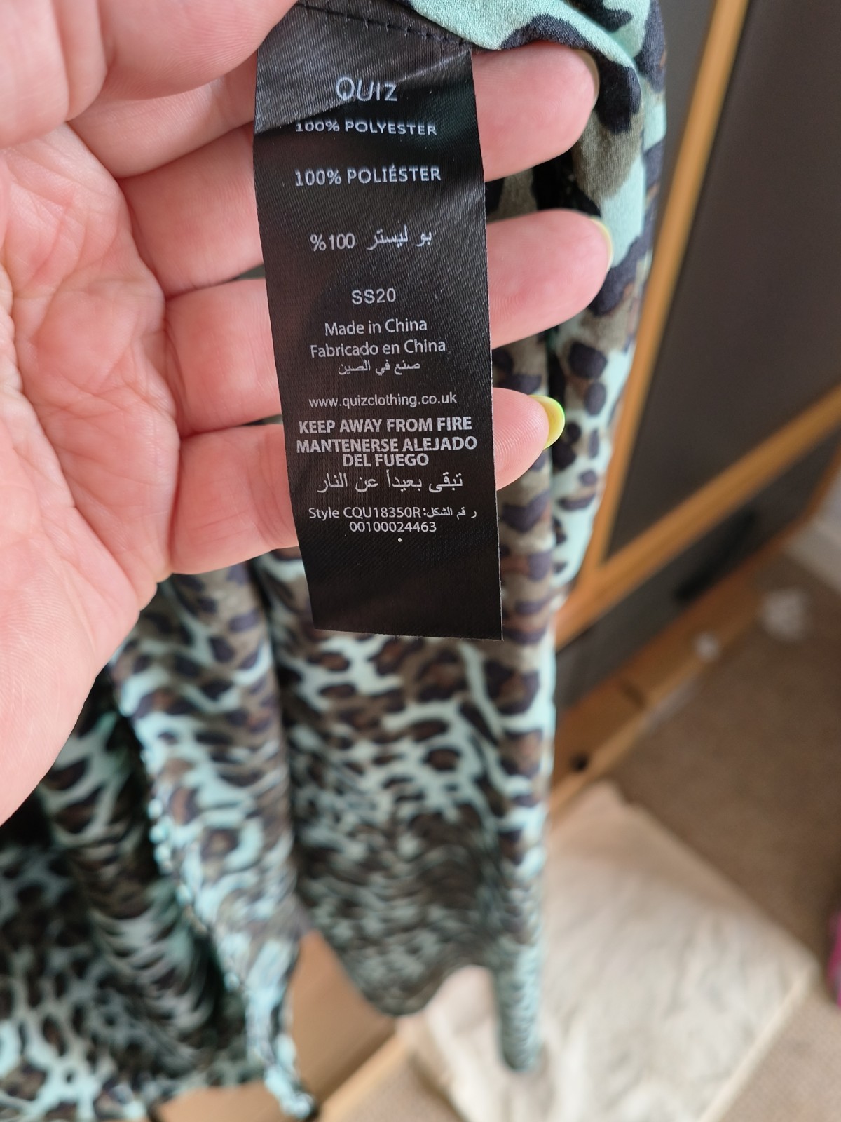 Quiz Green Satin Leopard Print Long Dress UK Size 24 New with Tags
