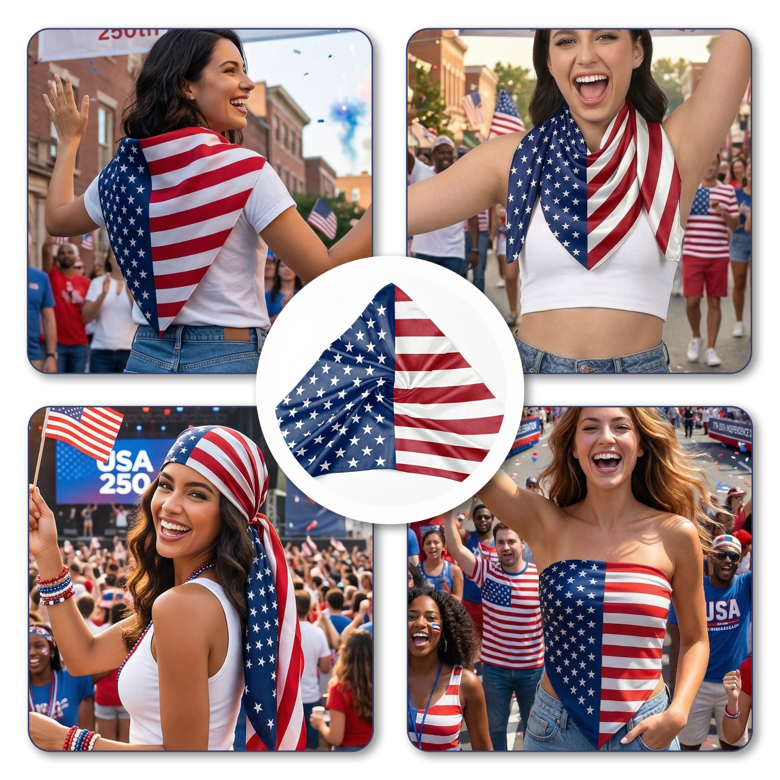 Patriotic USA-Canada-Mexico Flag Bandana, Sports Head Wrap for Soccer Fans