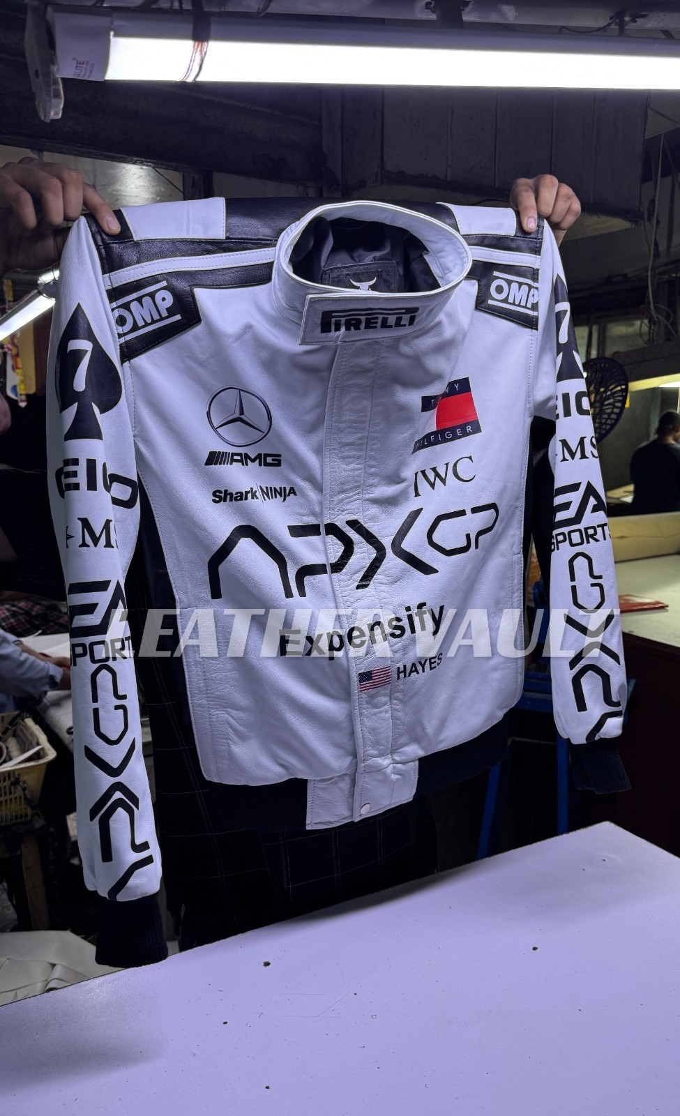NEW MEN’S BRAD PITT F1 MOVIE 2025 Inspired Racer Leather Bomber Jacket Cosplay