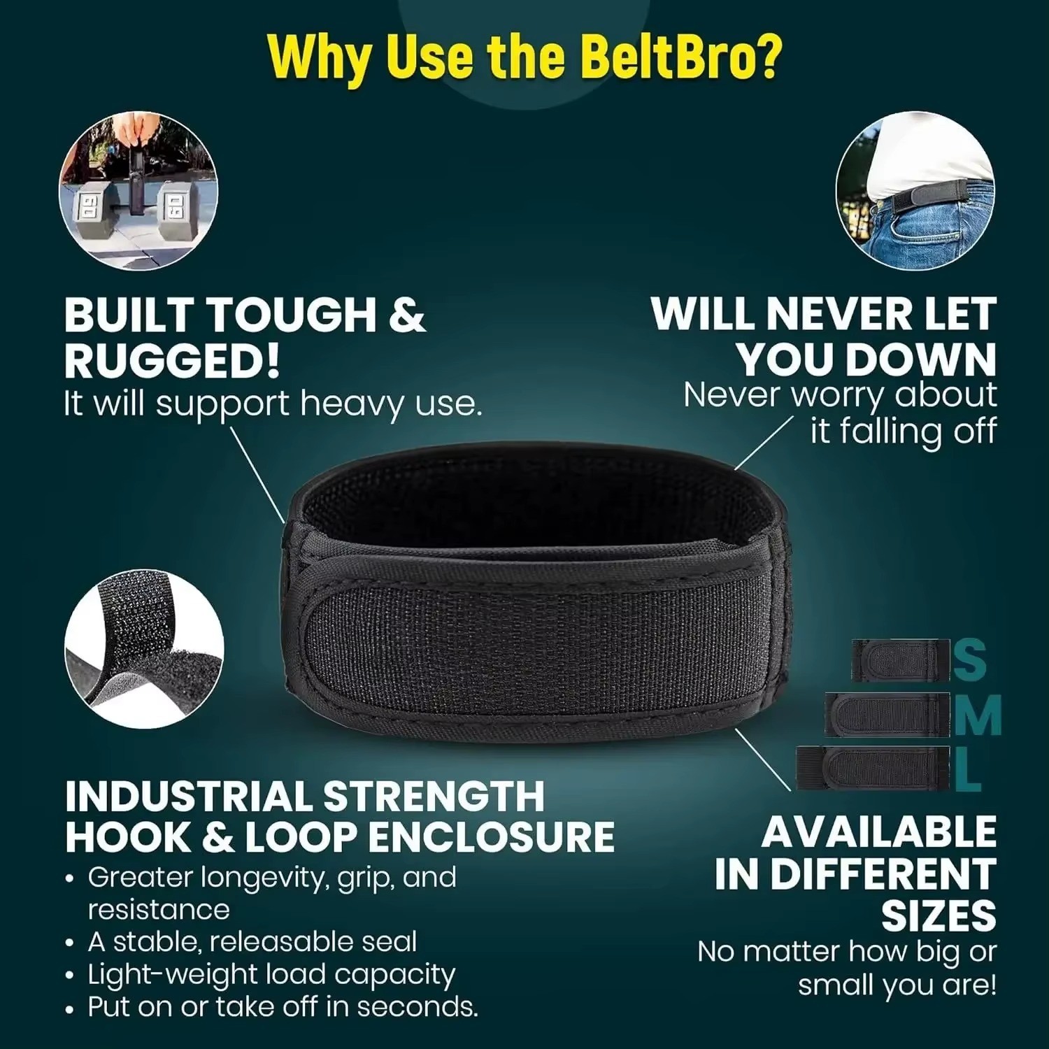 BeltBro Pro For Men Next Gen BeltPro Buckle-Free Elastic Belt