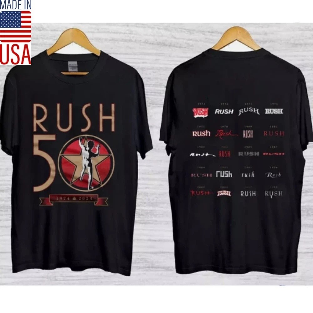 Rush Concert Shirt 2026, Rush 50th Tour Tee, Classic Rock Band Shirt